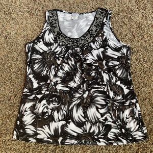 Karen Hart Black and white flower tank